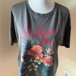 Chileno Bay Floral Graphic Tee - Charcoal Gray Vintage Threadz Cali